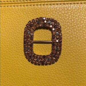 Sparkling Gold tone and Brown/multi Belt buckle